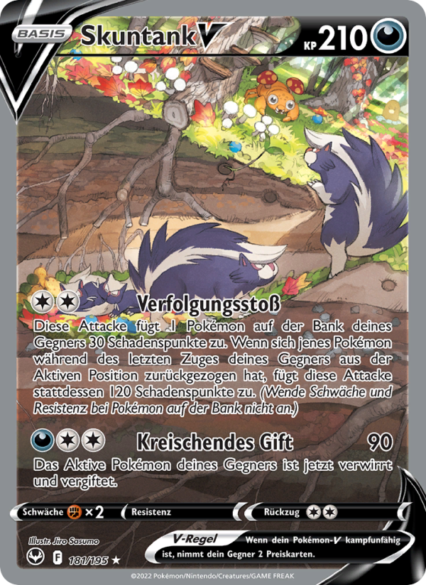 Skuntank V 181 — Silver Tempest (German Pokémon TCG card)