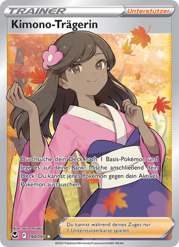 Kimono-Trägerin 190 — Silver Tempest (German Pokémon TCG card)