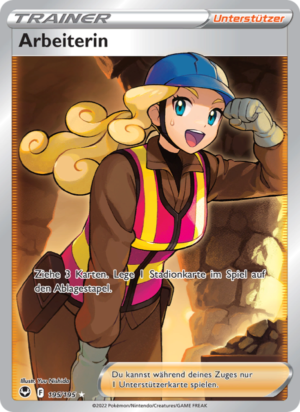 Arbeiterin 195 — Silver Tempest (German Pokémon TCG card)