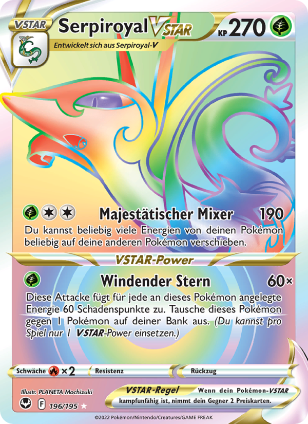 Serpiroyal VSTAR 196 — Silver Tempest (German Pokémon TCG card)