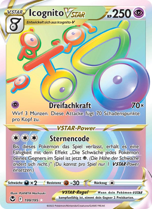 Icognito VSTAR 199 — Silver Tempest (German Pokémon TCG card)