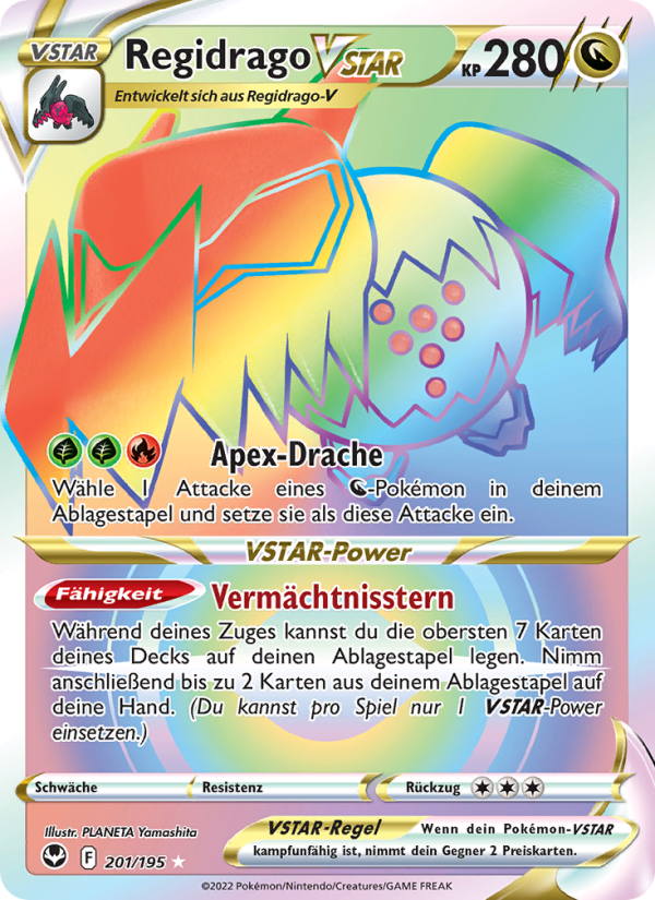 Regidrago VSTAR 201 — Silver Tempest (German Pokémon TCG card)