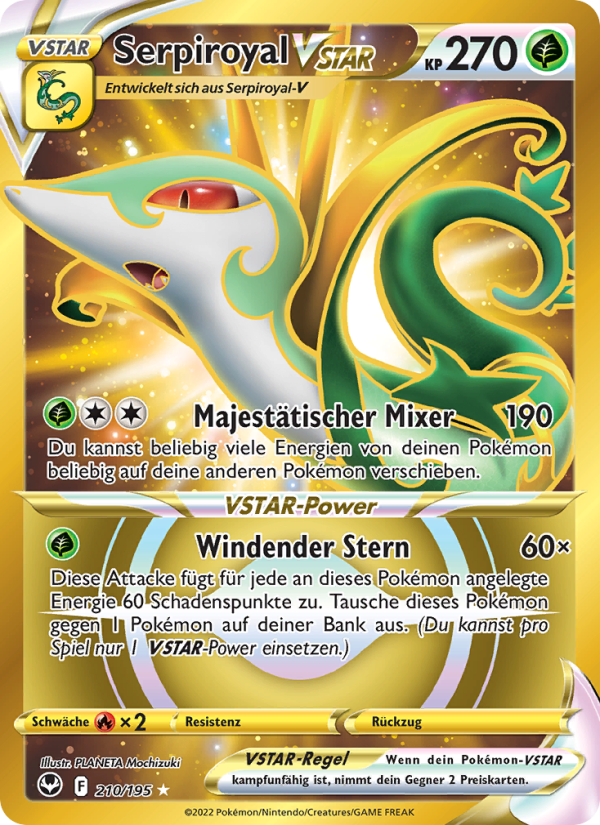 Serpiroyal VSTAR 210 — Silver Tempest (German Pokémon TCG card)