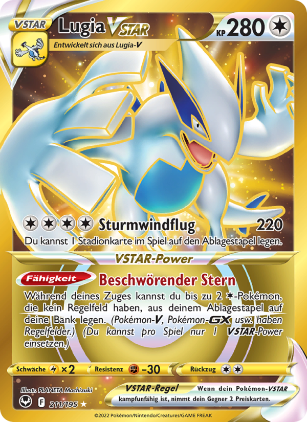 Lugia VSTAR 211 — Silver Tempest (German Pokémon TCG card)