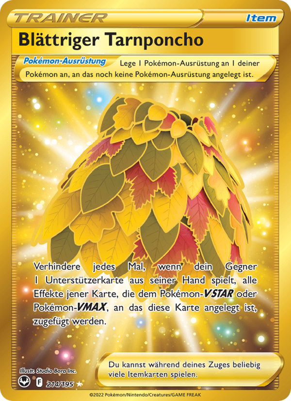 Blättriger Tarnponcho 214 — Silver Tempest (German Pokémon TCG card)