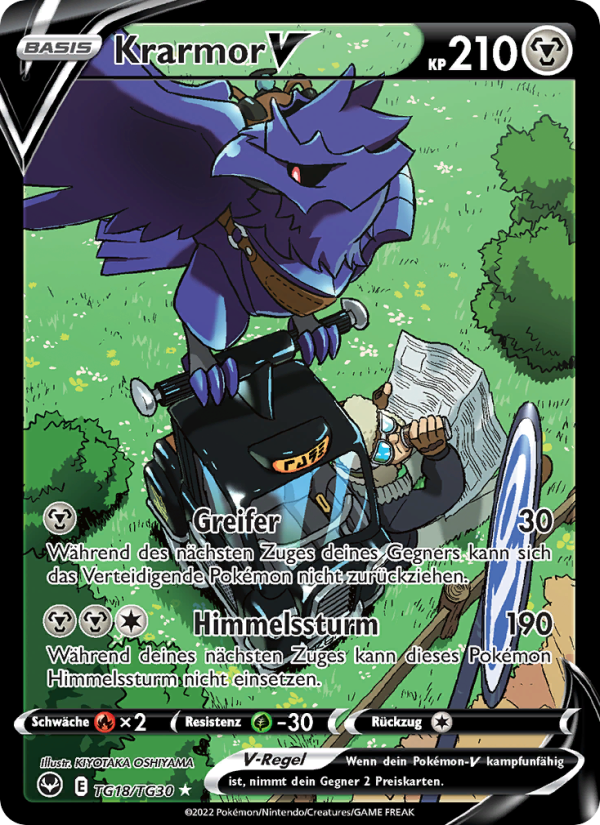 Krarmor V TG18 — Silver Tempest (German Pokémon TCG card)