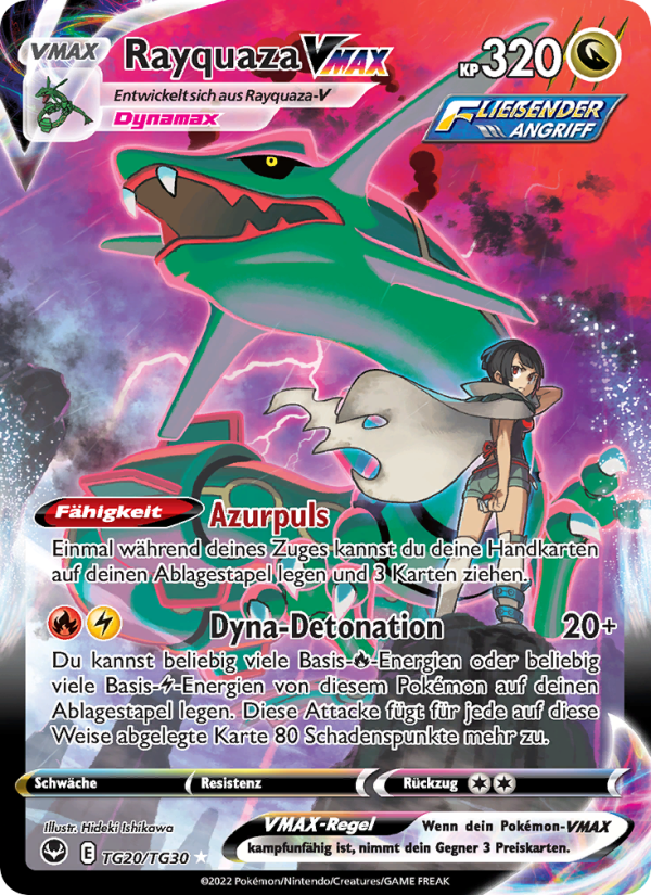 Rayquaza VMAX TG20 — Silver Tempest (German Pokémon TCG card)
