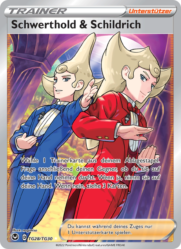 Schwerthold & Schildrich TG28 — Silver Tempest (German Pokémon TCG card)