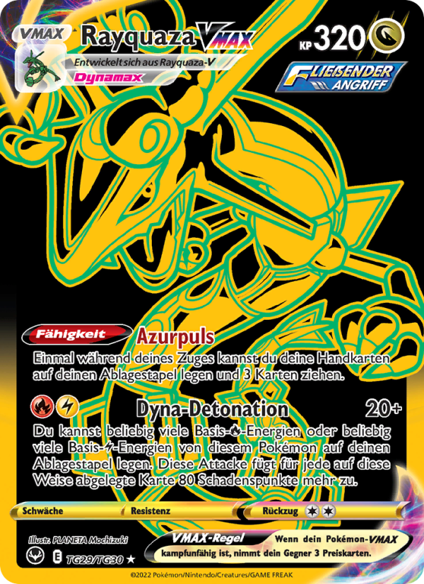 Rayquaza VMAX TG29 — Silver Tempest (German Pokémon TCG card)