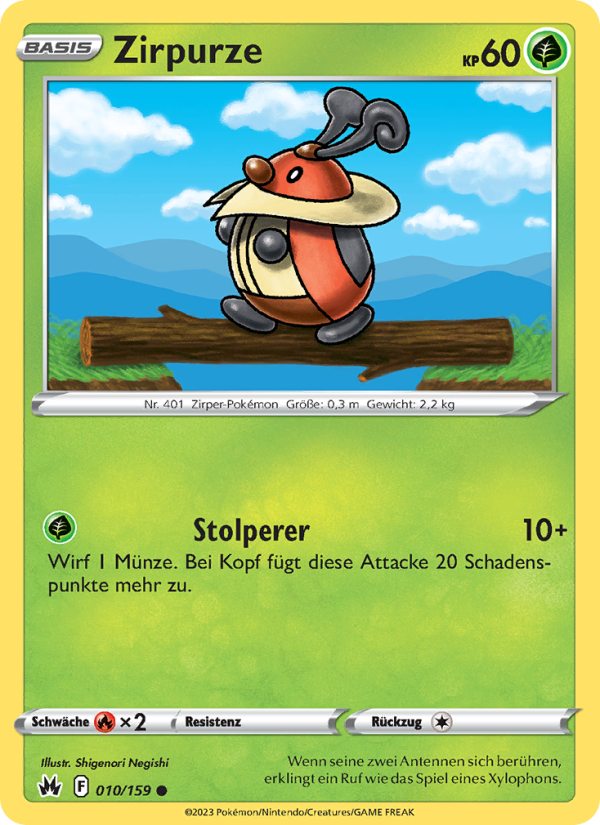 Zirpurze 010 — Zenit der Könige (German Pokémon TCG card)