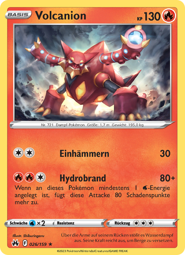 Volcanion 026 — Zenit der Könige (German Pokémon TCG card)