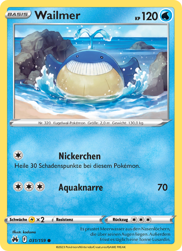 Wailmer 031 — Zenit der Könige (German Pokémon TCG card)