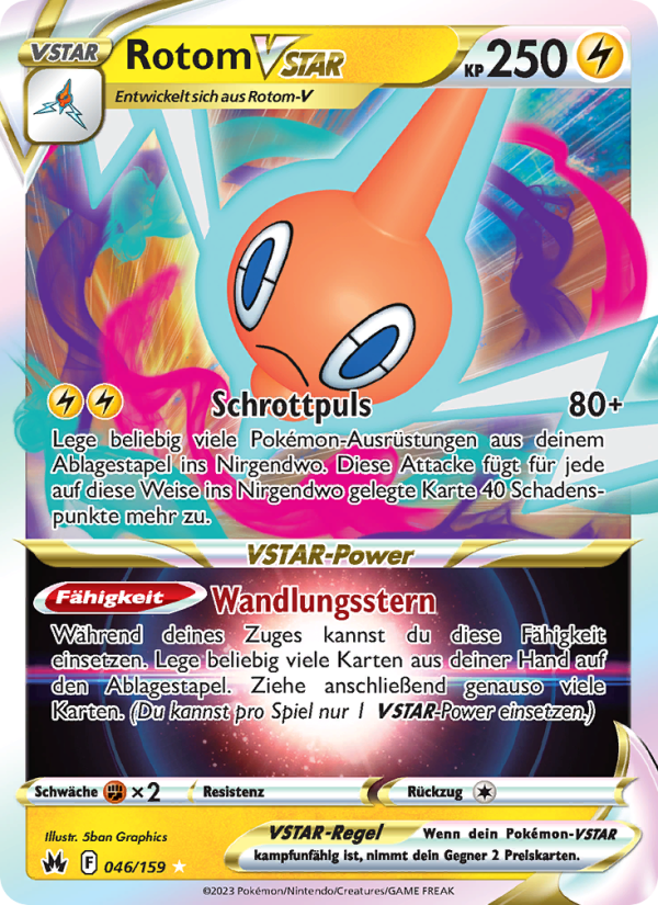 Rotom VSTAR 046 — Zenit der Könige (German Pokémon TCG card)