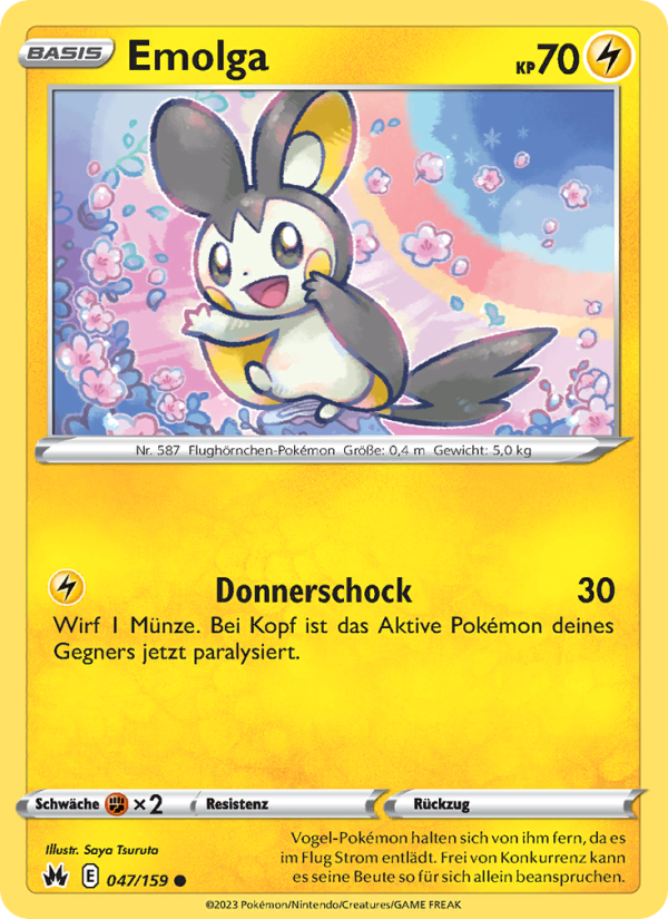 Emolga 047 — Zenit der Könige (German Pokémon TCG card)