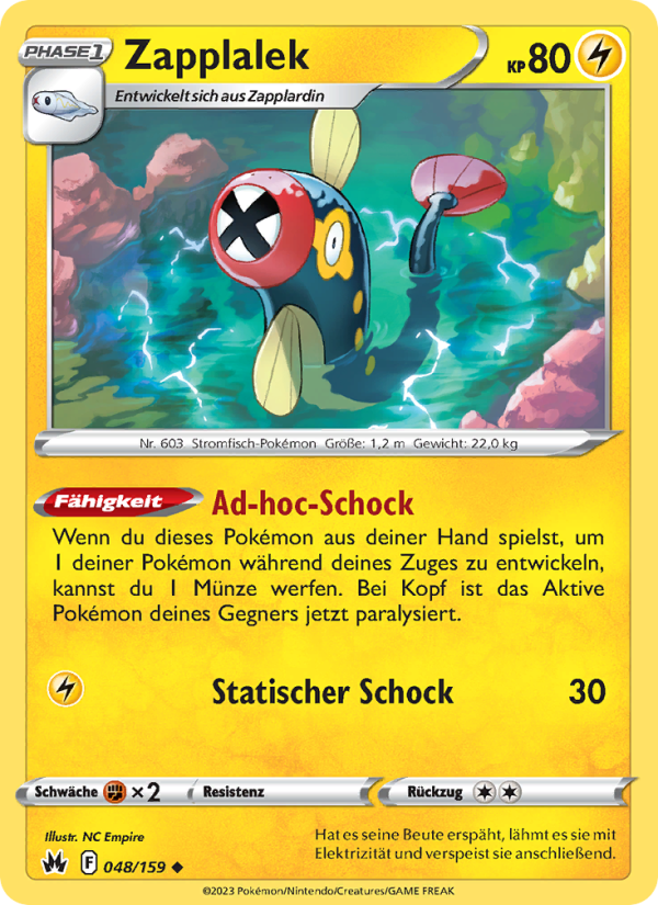 Zapplalek 048 — Zenit der Könige (German Pokémon TCG card)