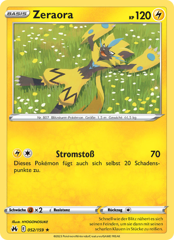 Zeraora 052 — Zenit der Könige (German Pokémon TCG card)