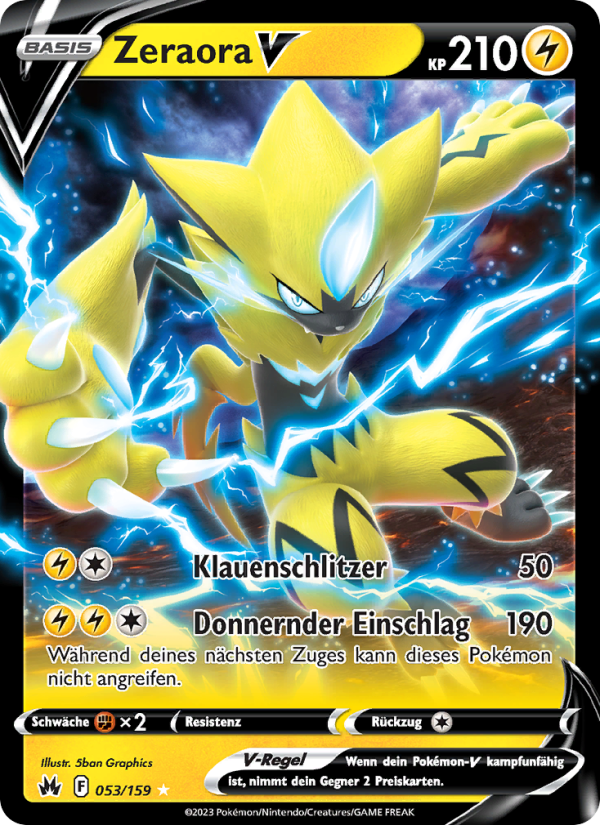 Zeraora V 053 — Zenit der Könige (German Pokémon TCG card)