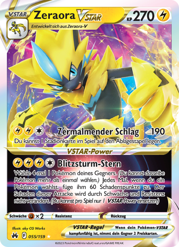 Zeraora VSTAR 055 — Zenit der Könige (German Pokémon TCG card)