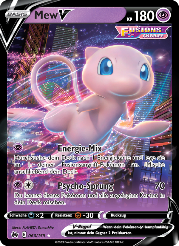 Mew V 060 — Zenit der Könige (German Pokémon TCG card)