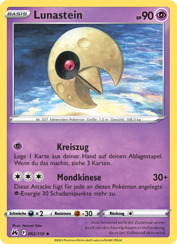 Lunastein 062 — Zenit der Könige (German Pokémon TCG card)