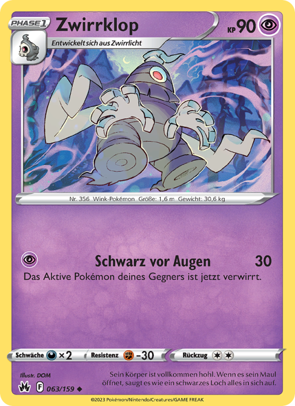 Zwirrklop 063 — Zenit der Könige (German Pokémon TCG card)
