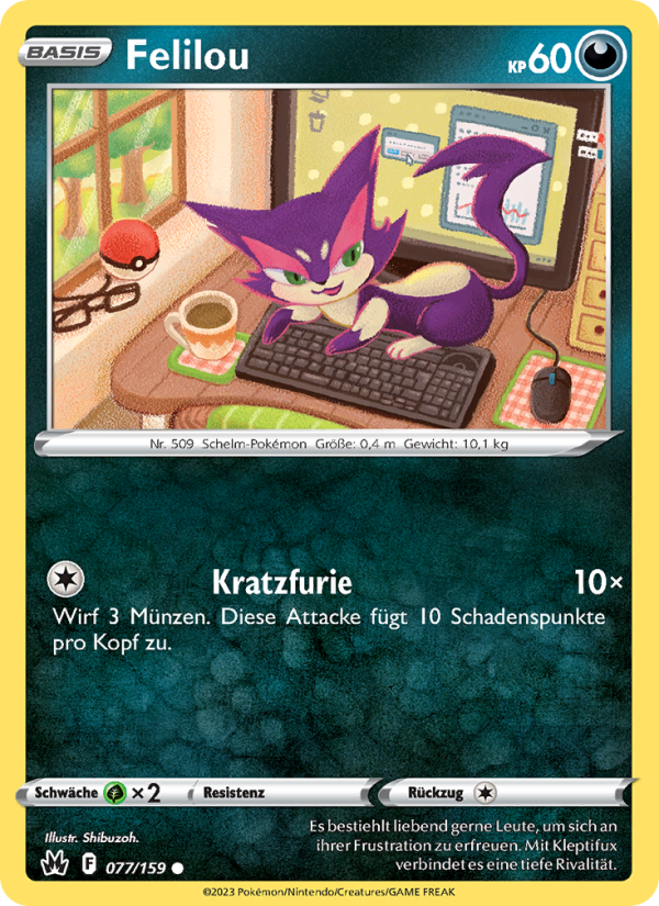 Felilou 077 — Zenit der Könige (German Pokémon TCG card)