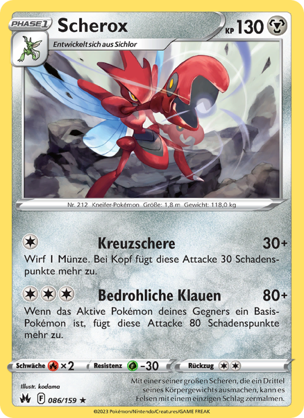 Scherox 086 — Zenit der Könige (German Pokémon TCG card)