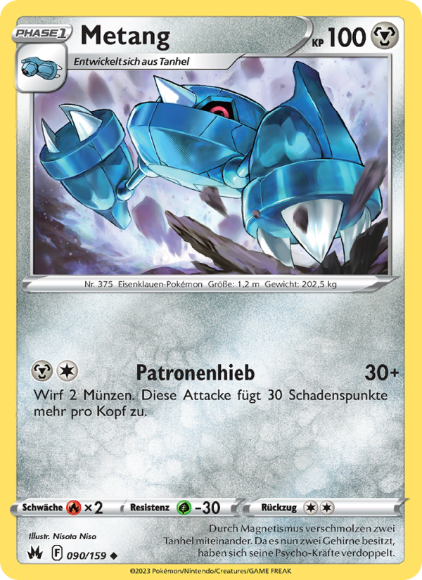 Metang 090 — Zenit der Könige (German Pokémon TCG card)