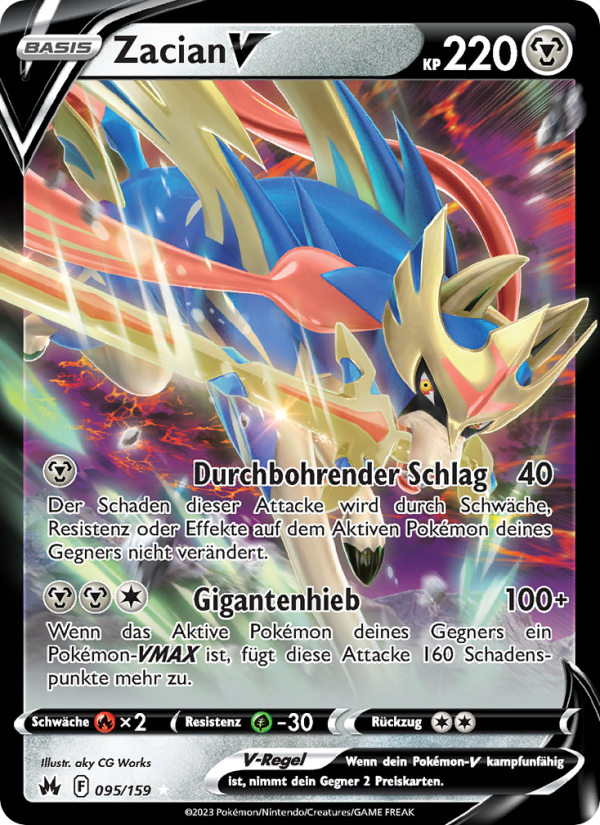 Zacian V 095 — Zenit der Könige (German Pokémon TCG card)