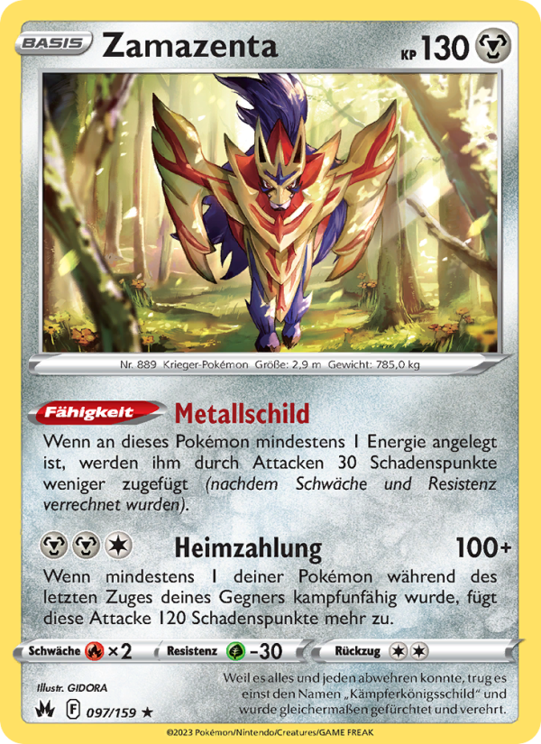 Zamazenta 097 — Zenit der Könige (German Pokémon TCG card)
