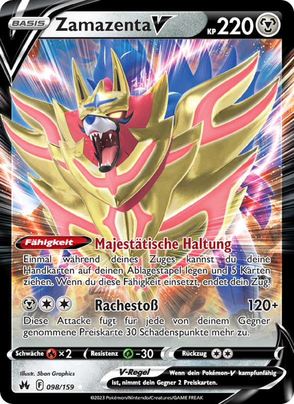 Zamazenta V 098 — Zenit der Könige (German Pokémon TCG card)