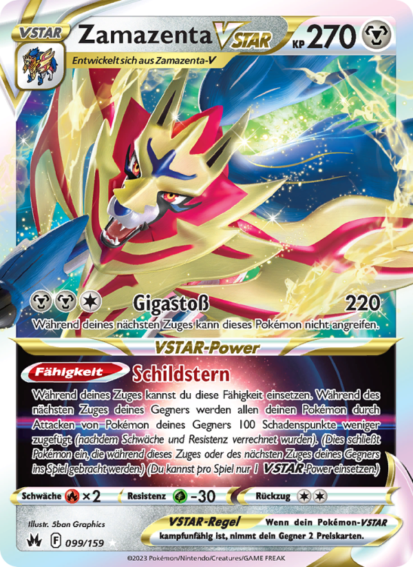 Zamazenta VSTAR 099 — Zenit der Könige (German Pokémon TCG card)