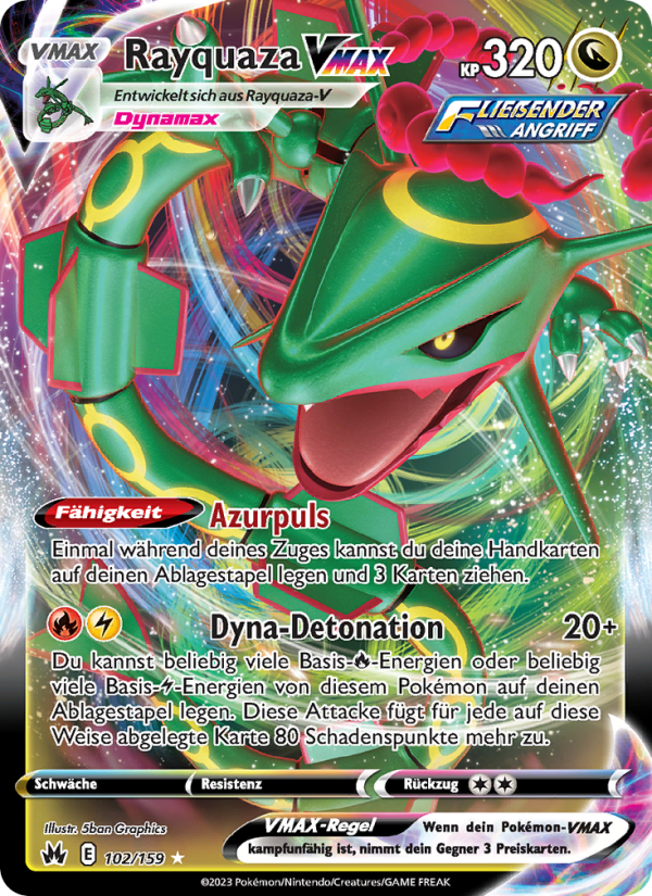Rayquaza VMAX 102 — Zenit der Könige (German Pokémon TCG card)