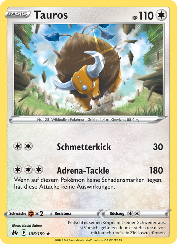 Tauros 106 — Zenit der Könige (German Pokémon TCG card)