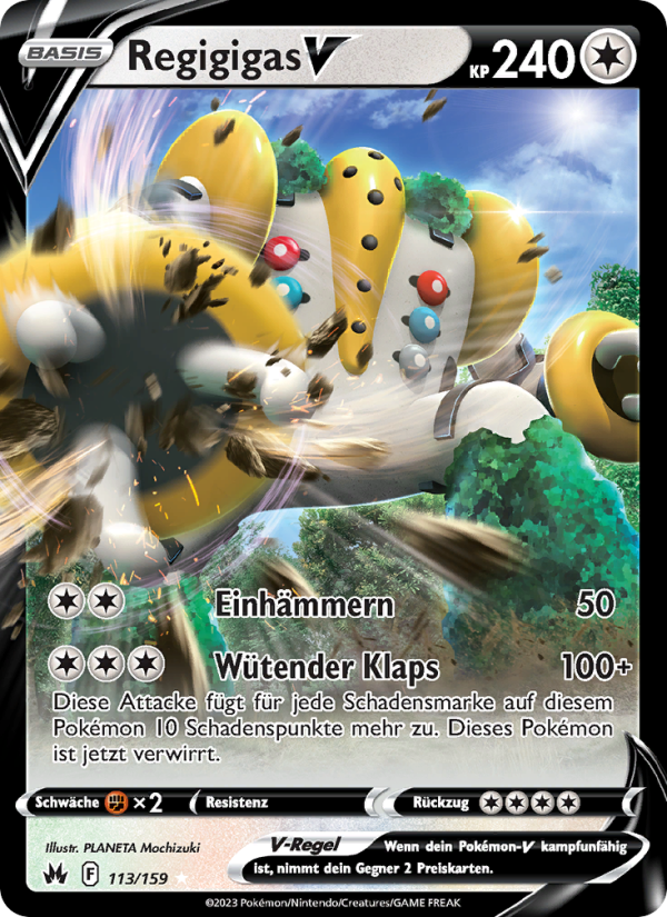 Regigigas V 113 — Zenit der Könige (German Pokémon TCG card)