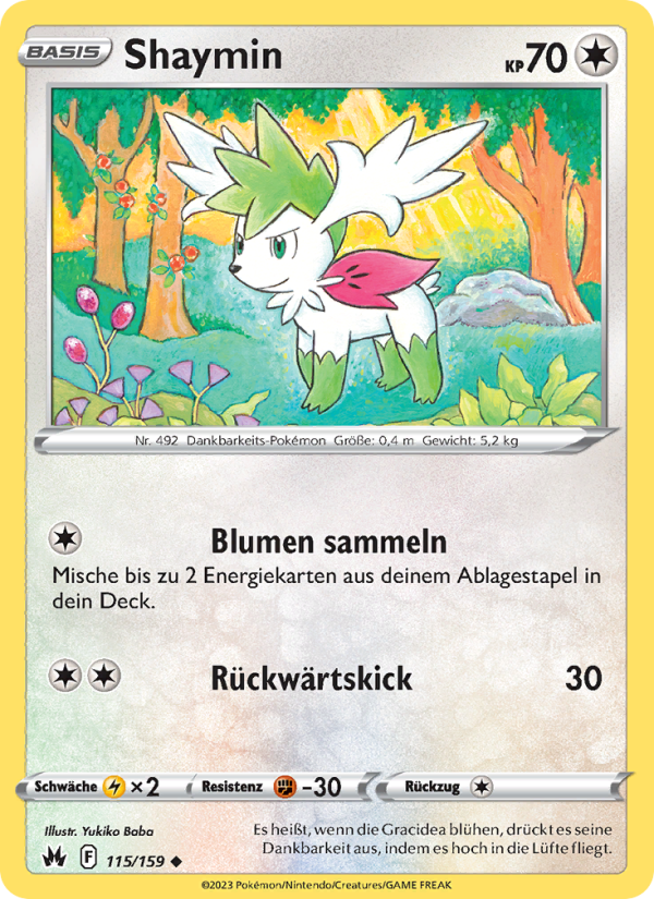 Shaymin 115 — Zenit der Könige (German Pokémon TCG card)