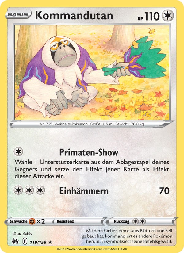 Kommandutan 119 — Zenit der Könige (German Pokémon TCG card)