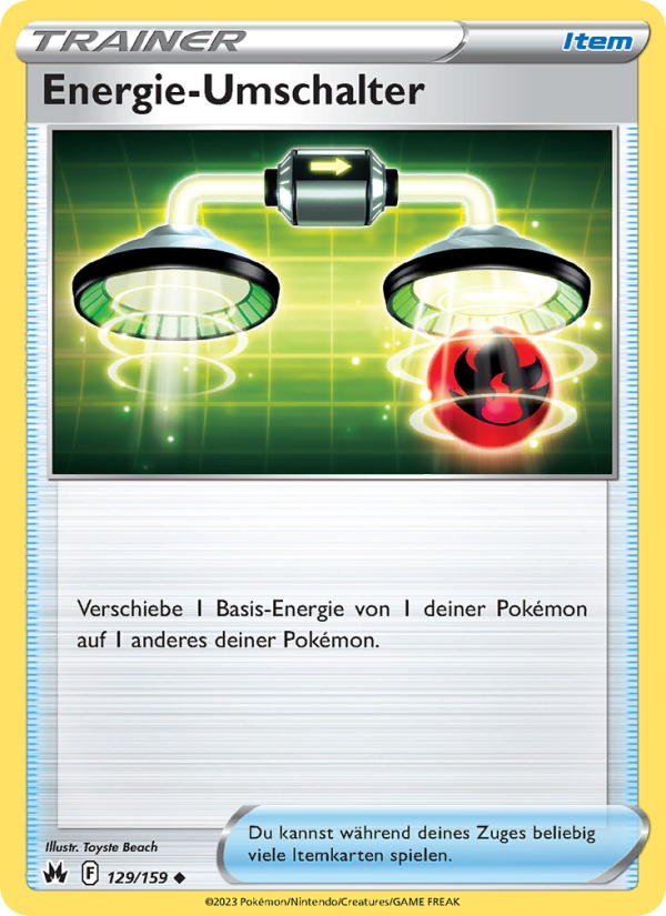Energie-Umschalter 129 — Zenit der Könige (German Pokémon TCG card)