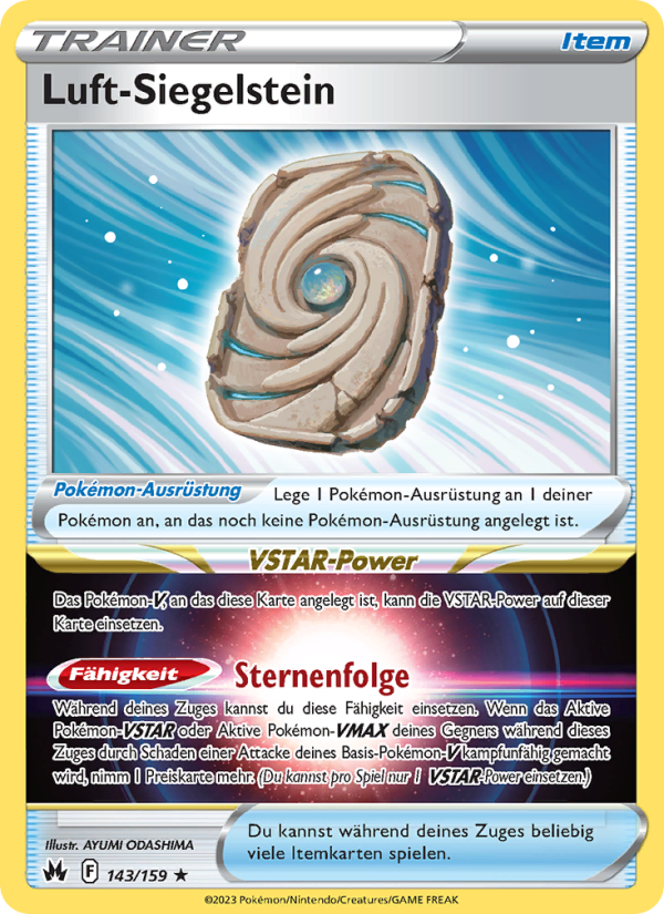 Luft-Siegelstein 143 — Zenit der Könige (German Pokémon TCG card)