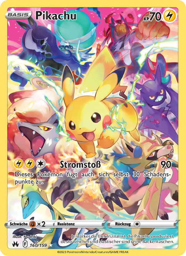 Pikachu 160 — Zenit der Könige (German Pokémon TCG card)