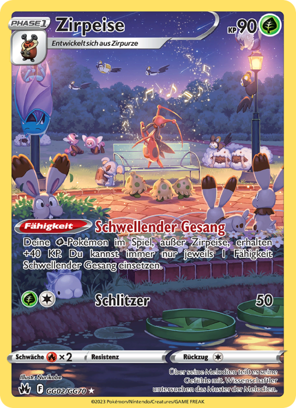 Zirpeise GG02 — Zenit der Könige (German Pokémon TCG card)