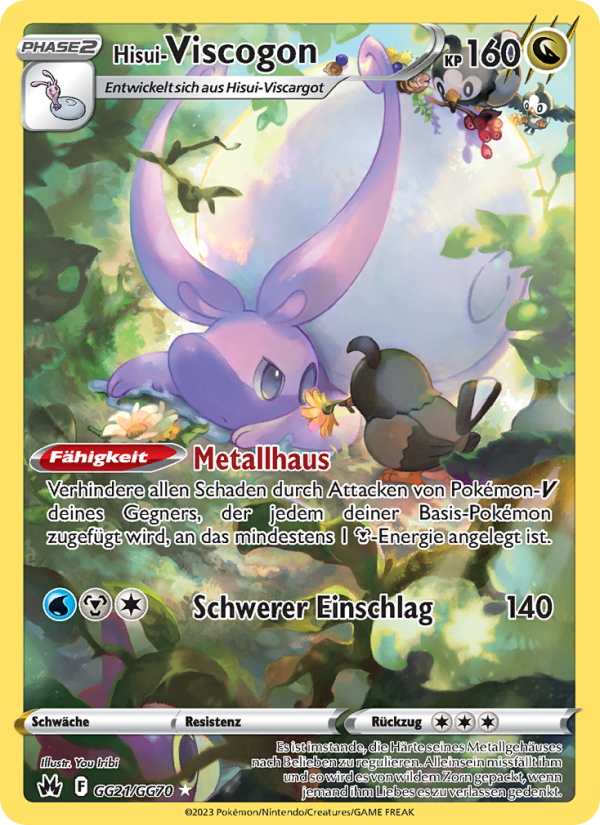 Hisui Viscogon GG21 — Zenit der Könige (German Pokémon TCG card)
