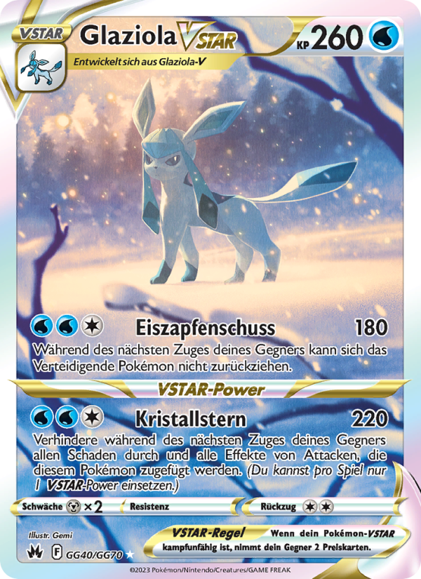 Glaziola VSTAR GG40 — Zenit der Könige (German Pokémon TCG card)
