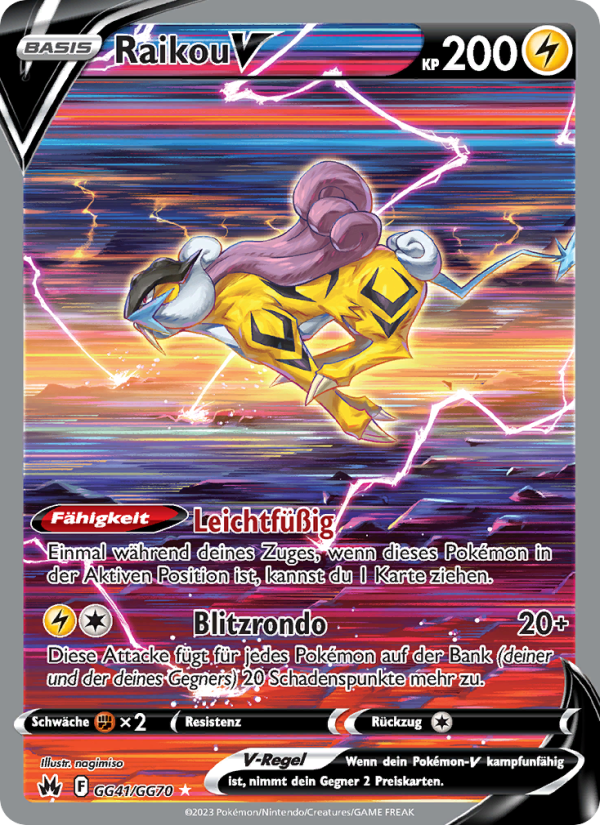 Raikou V GG41 — Zenit der Könige (German Pokémon TCG card)