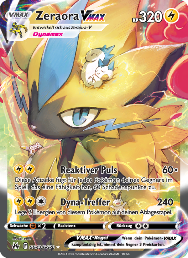 Zeraora VMAX GG42 — Zenit der Könige (German Pokémon TCG card)