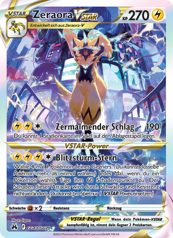 Zeraora VSTAR GG43 — Zenit der Könige (German Pokémon TCG card)
