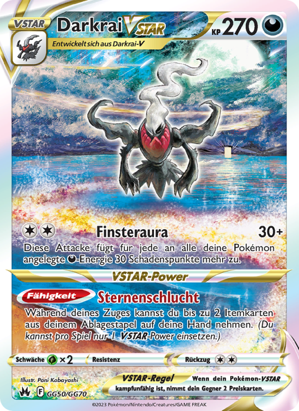 Darkrai VSTAR GG50 — Zenit der Könige (German Pokémon TCG card)