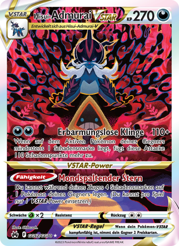 Hisui-Admurai VSTAR GG52 — Zenit der Könige (German Pokémon TCG card)