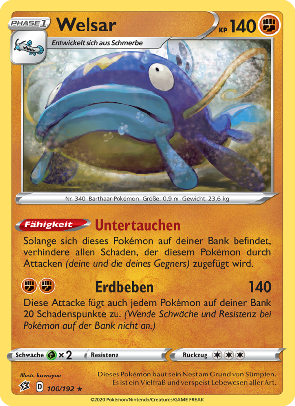 Welsar 100 — Rebel Clash (German Pokémon TCG card)