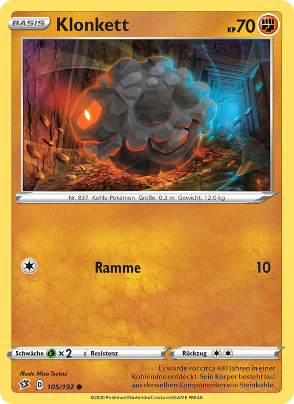 Klonkett 105 — Rebel Clash (German Pokémon TCG card)